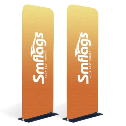 Large fabric banner stand with aluminum alloy feet and 200in X 90in graphic