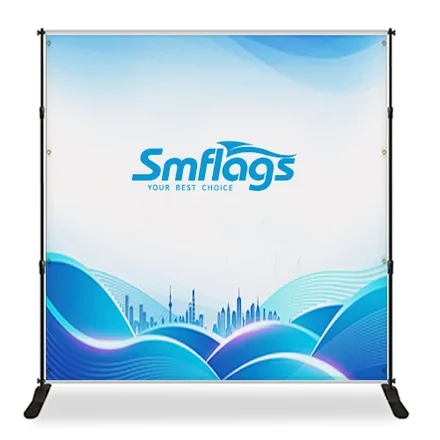 Banner with custom logo printed in full colour on 250g knit polyester