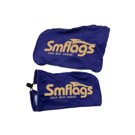 Car mirror flag with elastic cord and plastic toggle in place