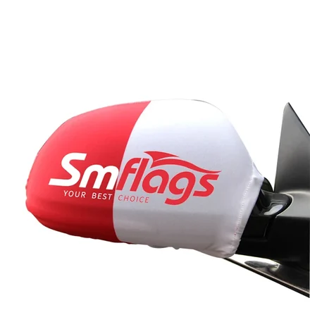 Small car mirror flag (24 x 27cm) on a compact car