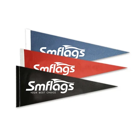 Soft felt pennant with a pocket on the left side ready for a wooden dowel
