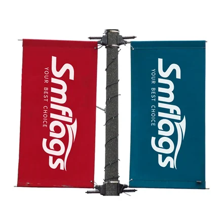 Double-sided avenue banner showing artwork reading correctly on both sides