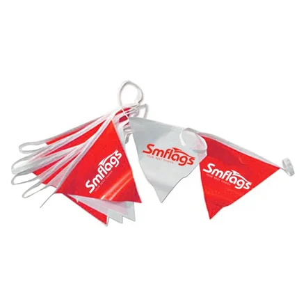 Pennant strings in various shapes: triangle, rectangle, and rectangular swallowtail