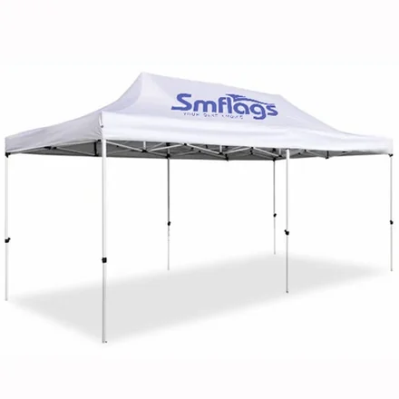 Close-up of digital full colour print on 600D PU polyester canopy roof