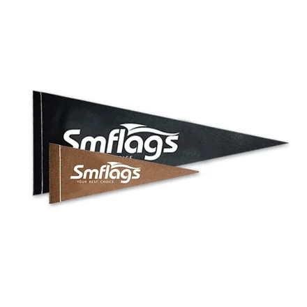 Stiff felt pennant with pole pocket ready for a wooden dowel