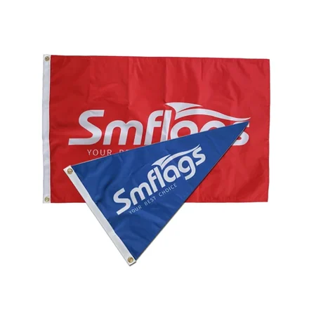 Close-up of 110g knit polyester boat flag with digital full colour printing