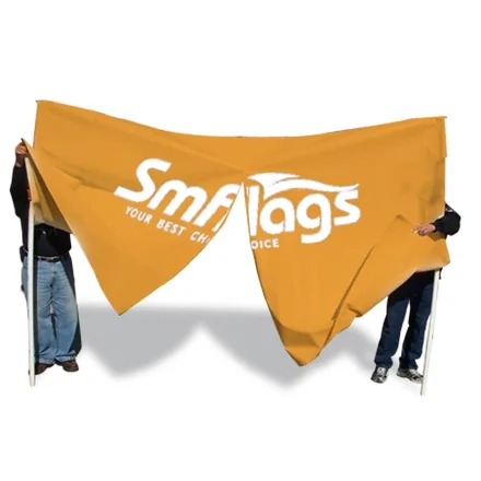 Breakaway banner in full colour on 110g knit polyester with team slogan