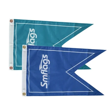 Boat flag with grommets and 4-line reinforced stitching along the edges