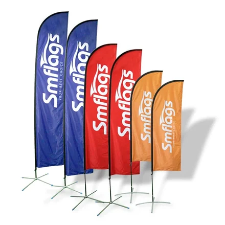 Feather flag bottom shape options convex concave angled and straight