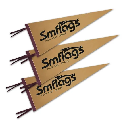 Stiff felt pennant with grommets for wall or ceiling hanging