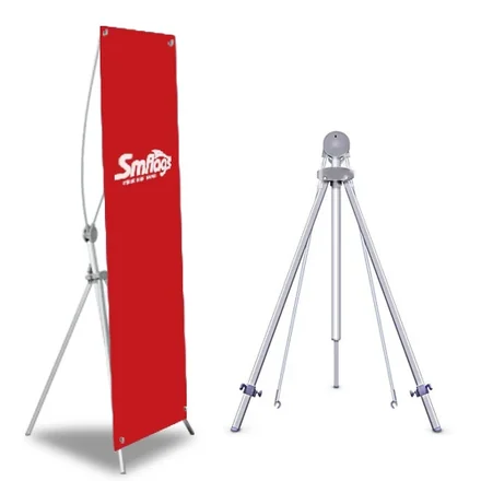 Grommets at all four corners of the banner attached to the X-frame hooks