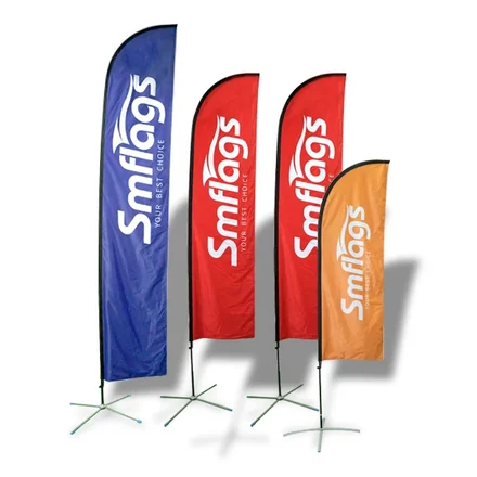 Feather flag printed in full colour on 110g knit polyester