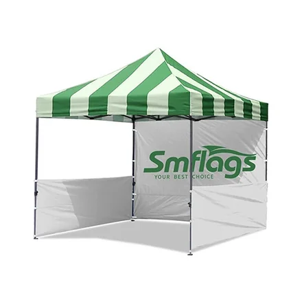 Tent walls attached with hook-and-loop fasteners on a 10FT x 10FT canopy