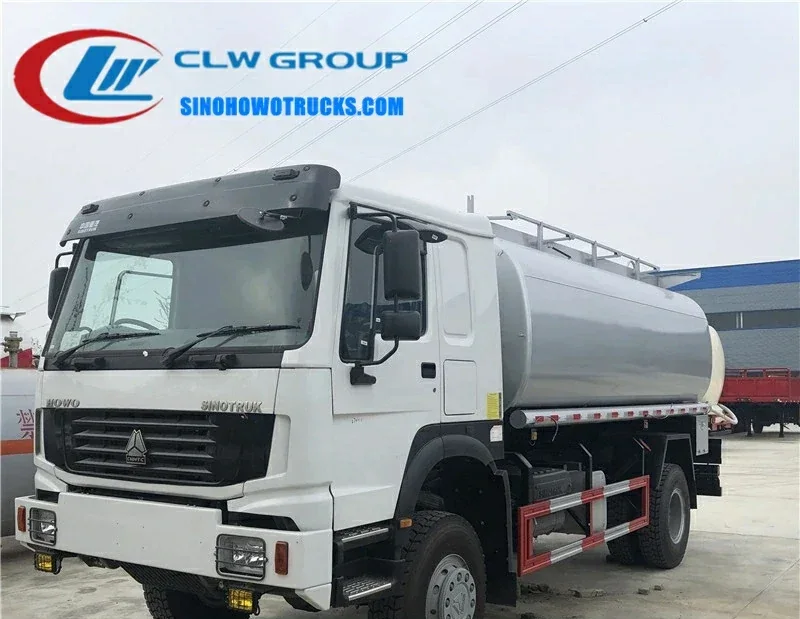 4×4 Sinotruk HOWO 12000L mobile fuel dispenser truck with four compartments and computerized refueling machine