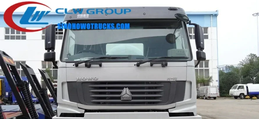 6X6 Sinotruk HOWO sewage disposal truck in South Africa with rear door fully open and ladder extended