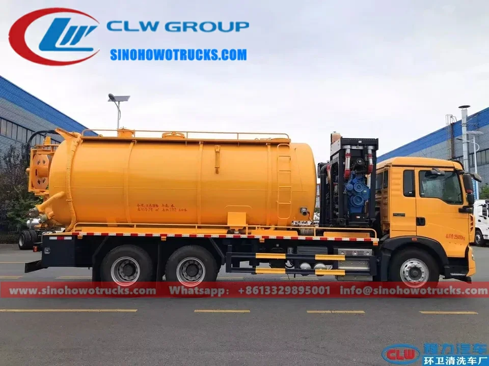 Sinotruck howo 22cbm vacuum jetter truck Somalia