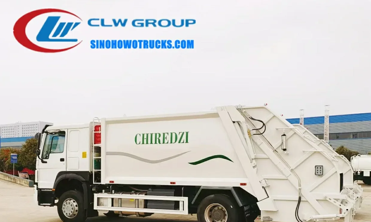 Sinotruk HOWO 4×2 back loader garbage truck with rear loading mechanism and 12000 litre compaction tank