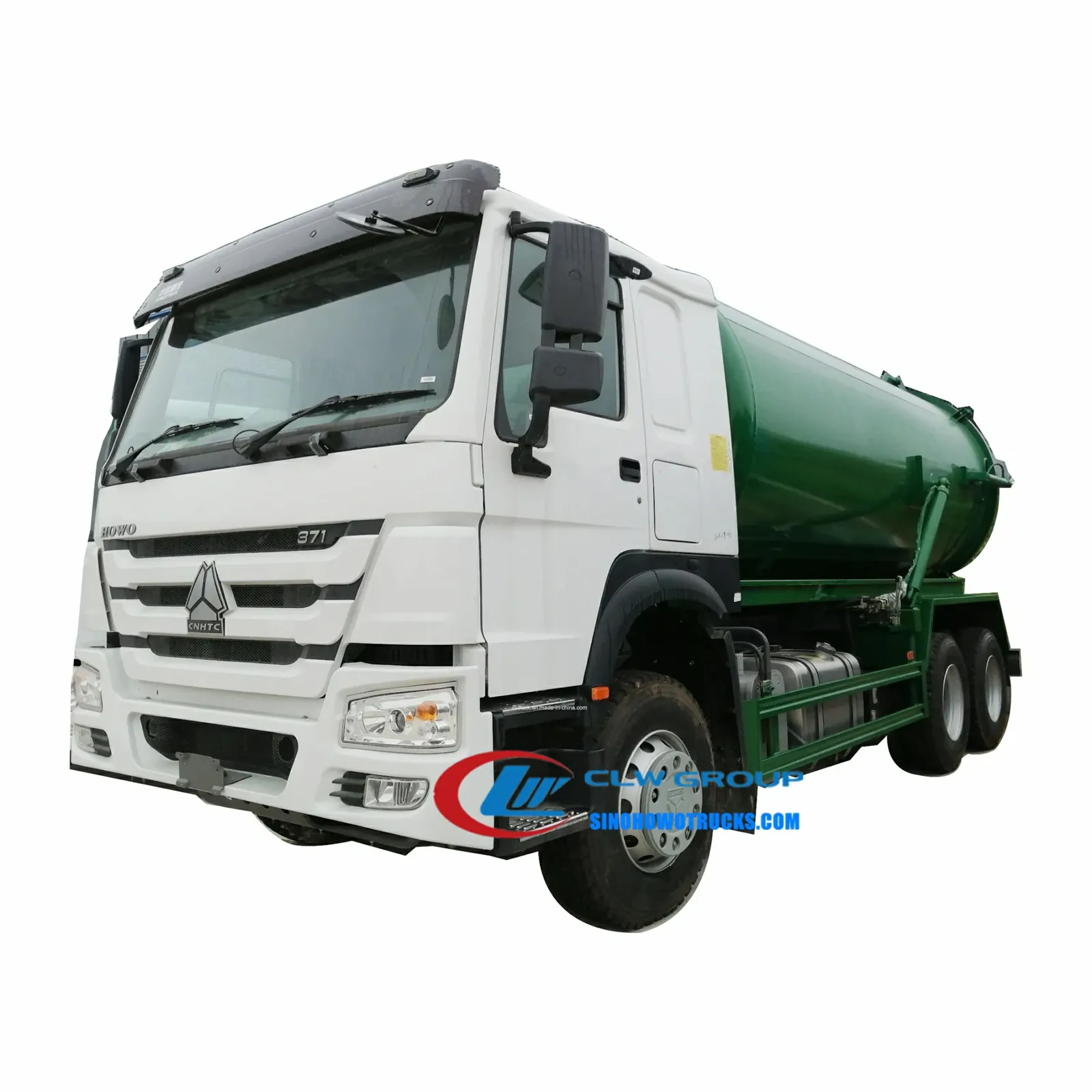 Sinotruk HOWO 18000 litre sewage pump truck in service with open tailgate and pump system visible