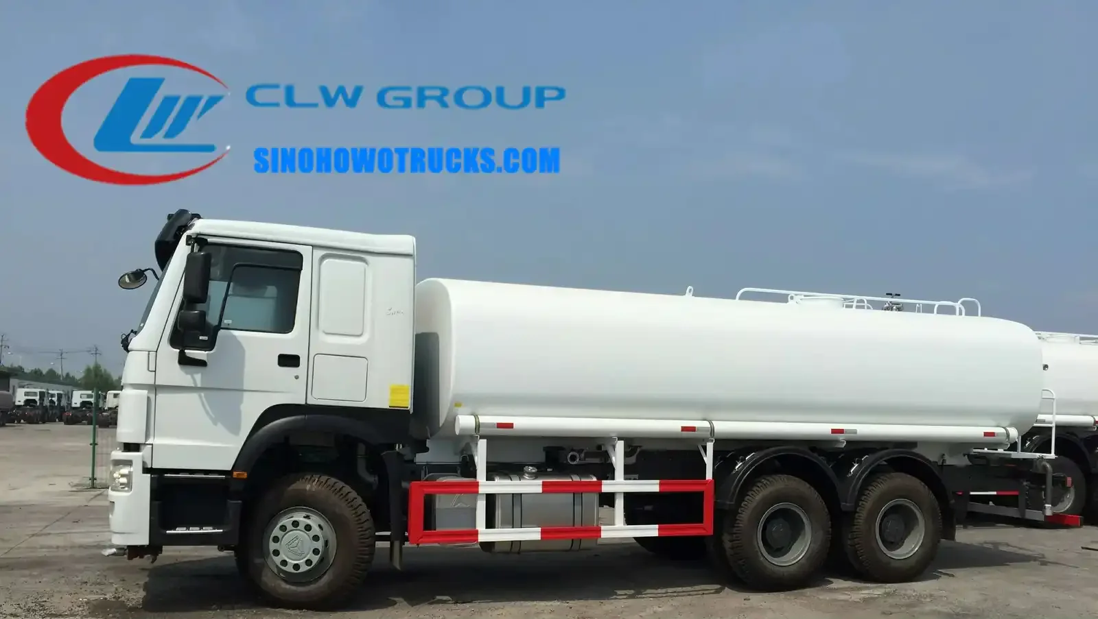 Sinotruk HOWO 6x4 water tank lorry in white with rear spray nozzles and high cannon