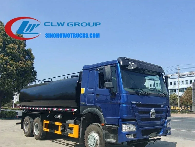 Sinotruk HOWO 6x4 20000 litre stainless steel potable water tanker in Malaysia with rear spray system and high cannon