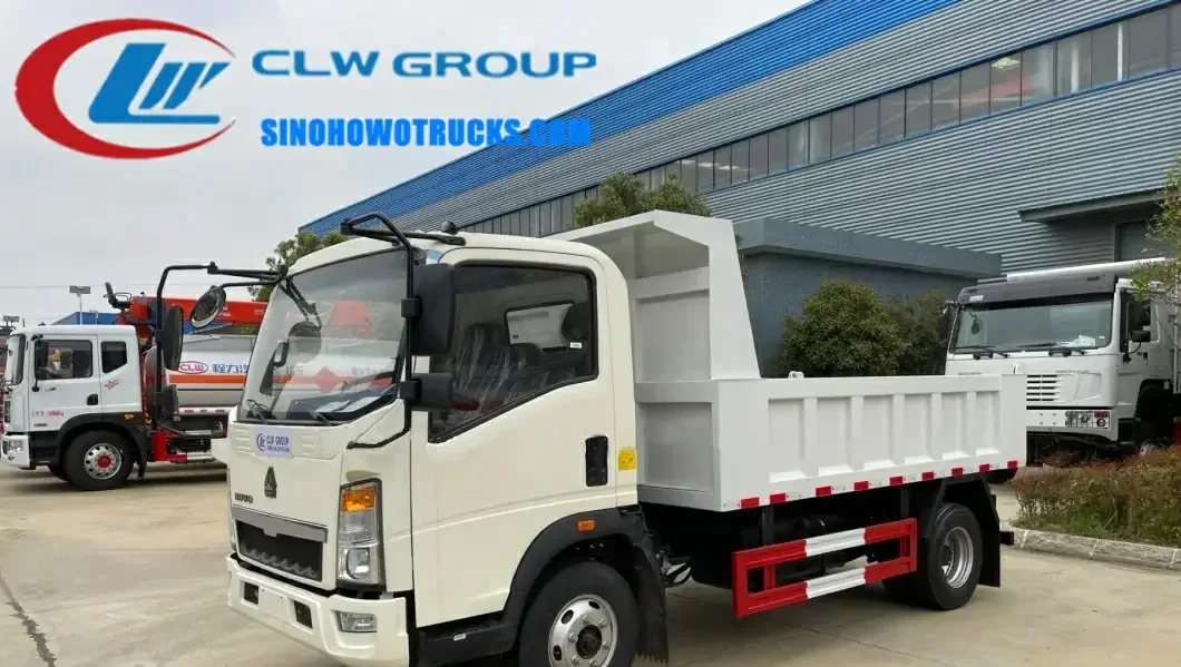 Sinotruk HOWO 5 ton construction dump truck in South Africa with rear lift tipper body and high strength steel frame