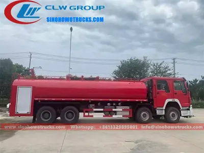 Aluminium alloy roller shutter lockers open on the side of the HOWO fire water tender