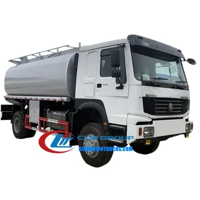 Rear view of the mobile oil bowser with refueling machine and tank access manholes