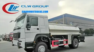Rear view of the HOWO dairy truck with CIP cleaning system and access panel