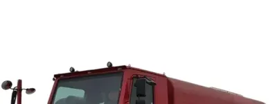 Rear view of the 6x6 HOWO water truck with high cannon mounted on the platform