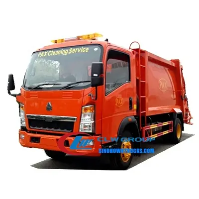 Side view of the HOWO light duty bin truck with 7.50R16 tires and T420 steel body