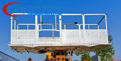 Front view of the SITRAK man lift truck with 360 degree rotating platform and remote control unit