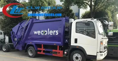 Sinotruk HOWO 5cbm rear load compactor truck in urban waste collection service