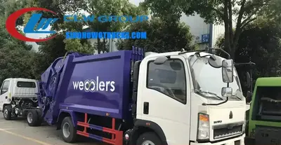 Rear loading gate and hydraulic system of the 5cbm compactor truck