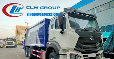 Rear view of the 20m3 compactor truck showing the hydraulic compaction door and sealed chamber