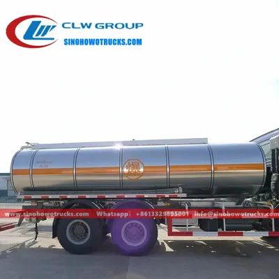 Sinotruk HOWO 16-ton stainless steel fuel truck with four compartments and built-in pump system