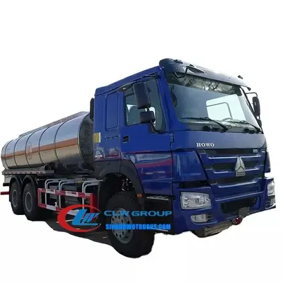 Rear view of the HOWO fuel truck with flow meter and dispensing hose connection