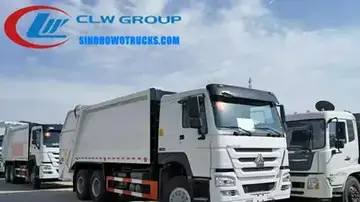 Sinotruk HOWO 18 cbm waste collection truck with winch system in municipal waste service livery