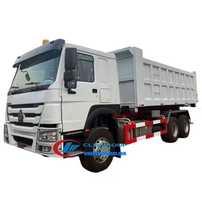 Rear view of the truck with the hydraulic hook loader and container locking mechanism