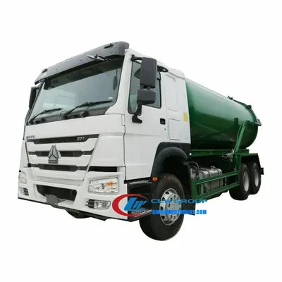 Sinotruk HOWO 18000 litre sewage pump truck in service with open tailgate and pump system visible