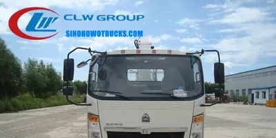 Side view of the mini truck crane showing the 360-degree slewing mechanism and cargo box