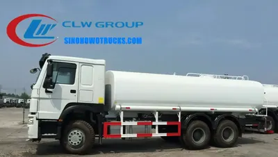 Sinotruk HOWO 6x4 water tank lorry in white with rear spray nozzles and high cannon