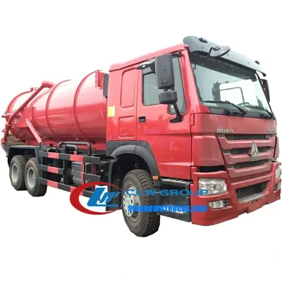 Rear view of the vacuum truck with fully open tailgate and air blowdown system