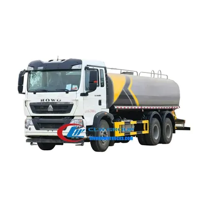 Sinotruk HOWO 6x4 20mt water delivery truck in standard grey with front and rear spray nozzles