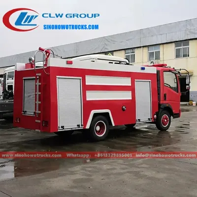 Aluminium alloy roller shutter lockers open on the side of the HOWO fire tender