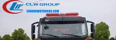 Sinotruk HOWO 4x2 fire water tender in fire service red with roof mounted monitor
