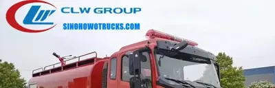 Aluminium alloy equipment locker with curtain door open on the side of the HOWO fire tender