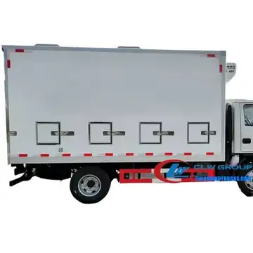 Sinotruk HOWO 4.2m chick carriage truck in Nigeria with FRP body and sliding blind windows