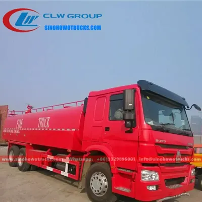 Aluminium alloy roller shutter lockers open on the side of the HOWO fire tanker