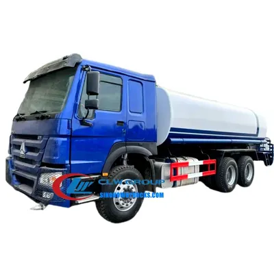 Rear view of the water tender with high-pressure cannon and fan-shaped sprinkler