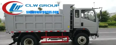 Side view of the HOWO 6 cube tipper truck showing the high strength steel body and 8.25R20 tires